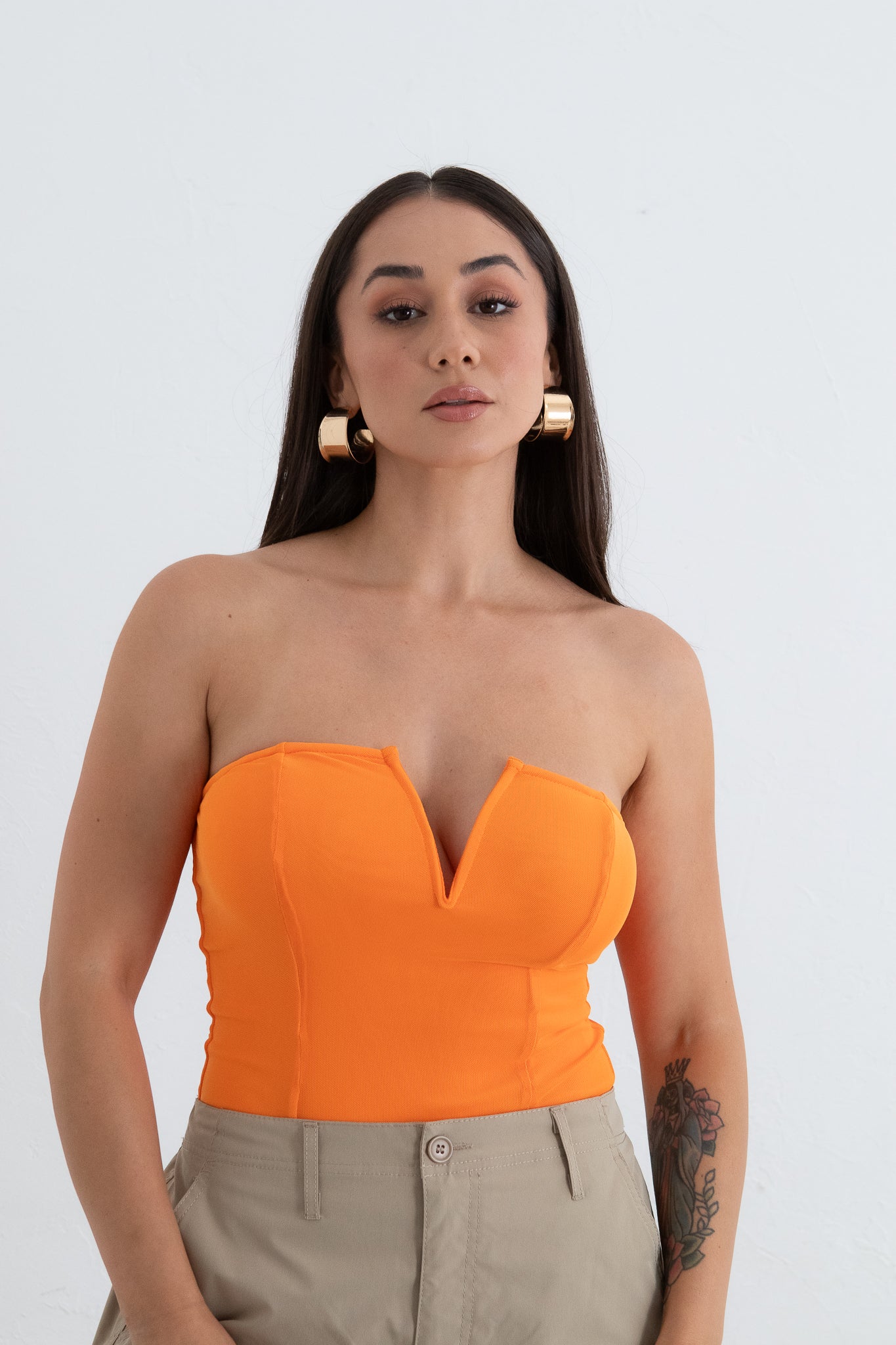 Monaco Chic - Orange Strapless Bodysuit