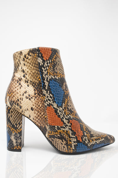 Gettin' All Dat - Multi Snake Pointy Booties