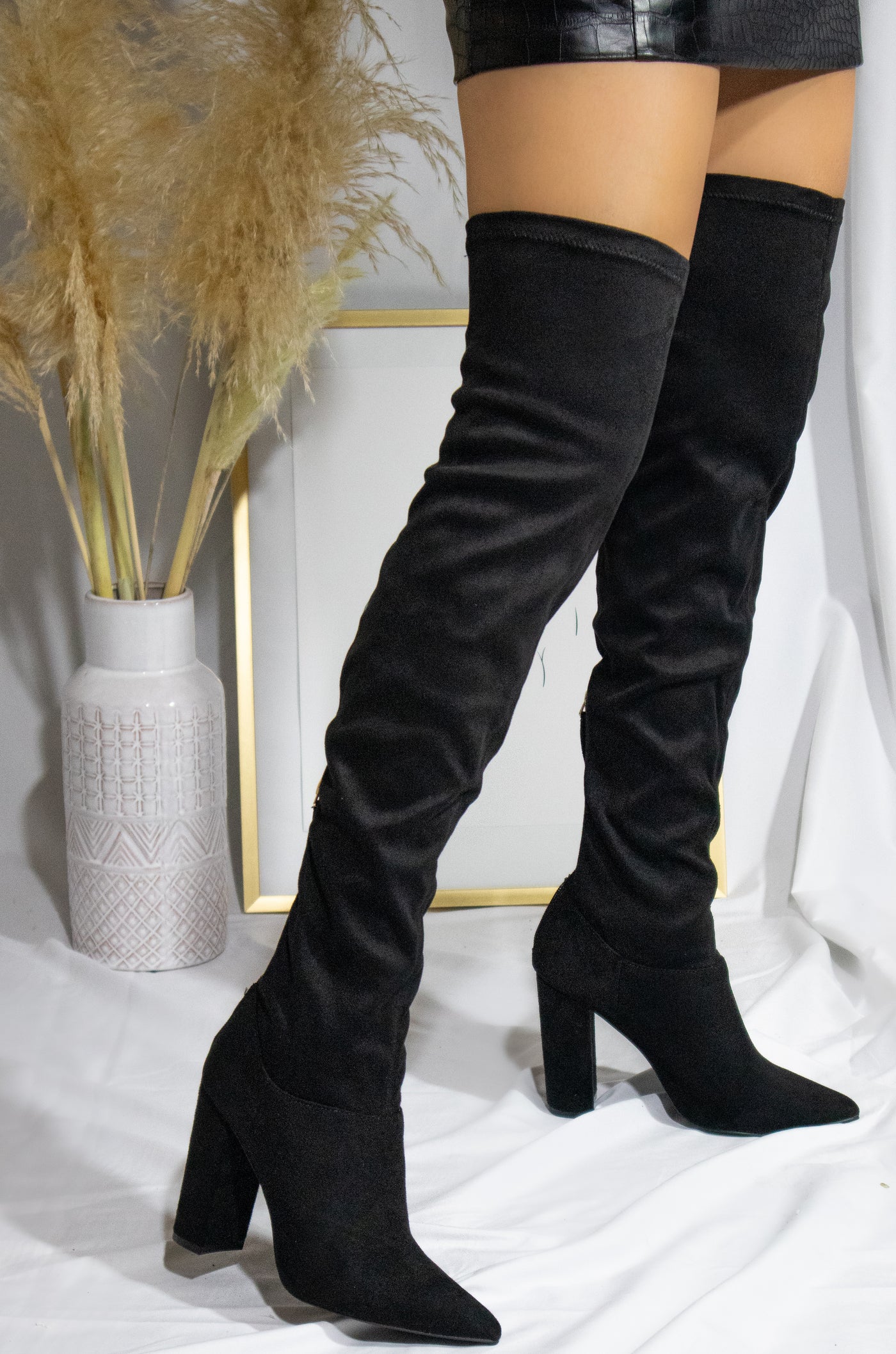 Leveling Up - Black Suede Boots