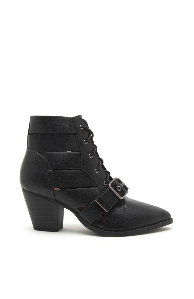 Power Play - black Lace Up Booties similar to ZARA booties by Public Desire