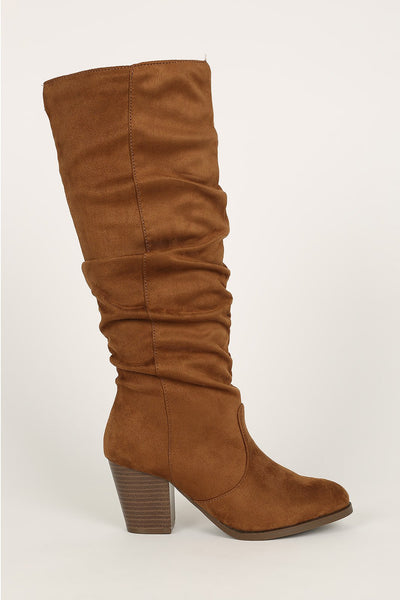 Riding Around - Coffee Knee High Rouched Boots