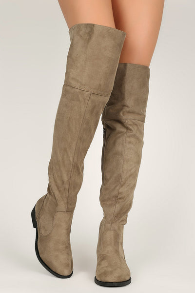 Trendsetter - Taupe Knee High Boots
